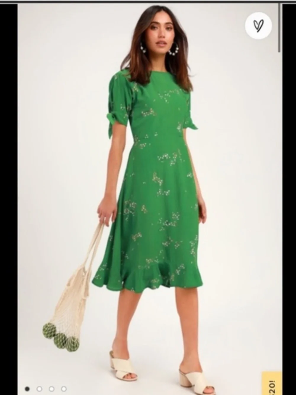 Faithfull The Brand Emilia Midi Dress Myrtille Floral Print Green L - Picture 10 of 12